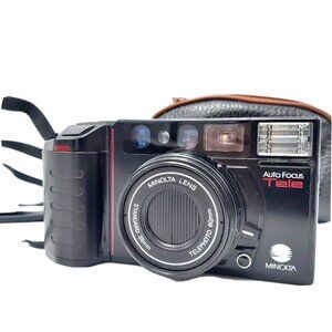 Minolta Auto Focus-Tele Film Camera with Strap and Carrying Case-Japan
